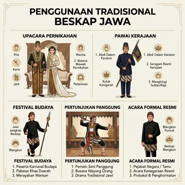 Perbandingan penggunaan beskap dalam beberapa jenis acara adat dan formal