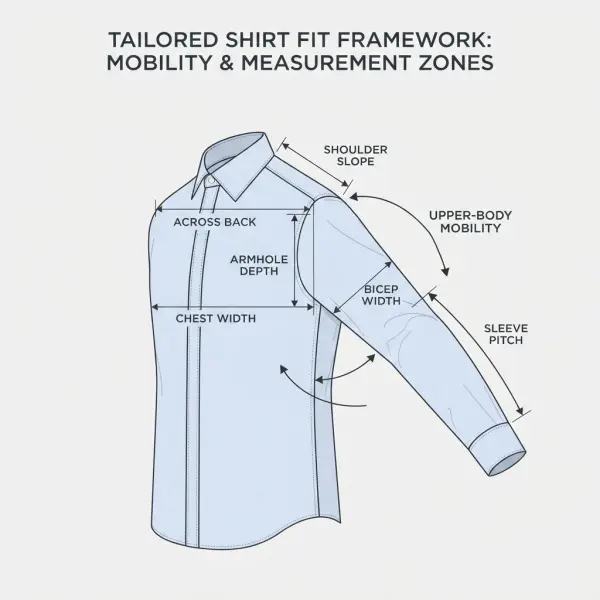 Relationship between chest, back width, armhole, sleeve, and shoulder measurements
