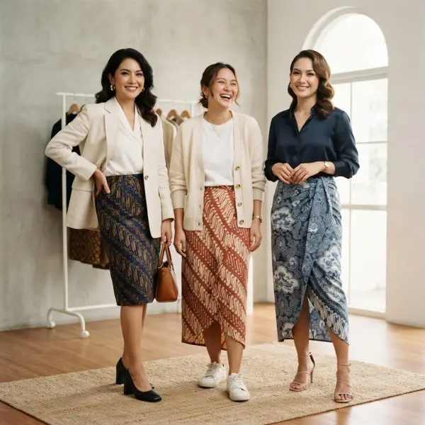 Inspirasi padu padan rok batik untuk bekerja, gaya casual, dan semi formal