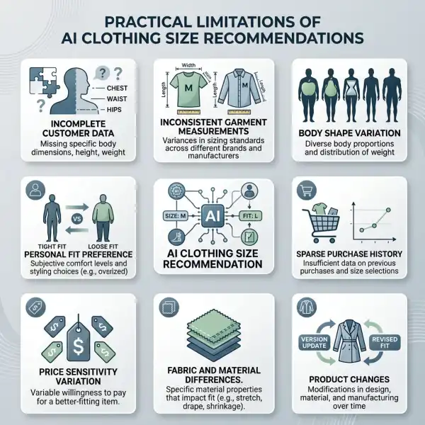 Key limitations affecting AI clothing size recommendations Key limitations affecting AI clothing size recommendations