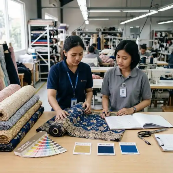 Evaluasi kualitas material kebaya modern sebelum produksi massal