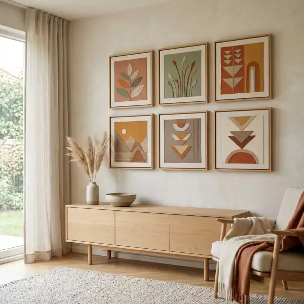 Beberapa karya kinusaiga modern dengan desain minimalis dan warna earth tone