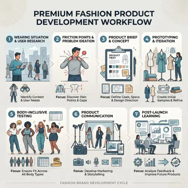 Seven-stage framework for developing comfort-first fashion products