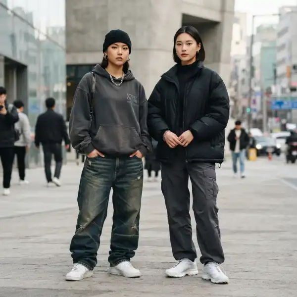 Perbandingan visual antara hip hop fashion style dan streetwear modern