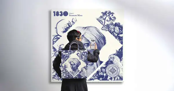 Proses pengembangan desain fashion berbasis riset sejarah yang memadukan arsip, ilustrasi, peta, dan wastra sebagai media storytelling budaya Indonesia