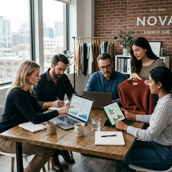 Fashion team monitoring e-commerce and fulfilment issues during a product launch