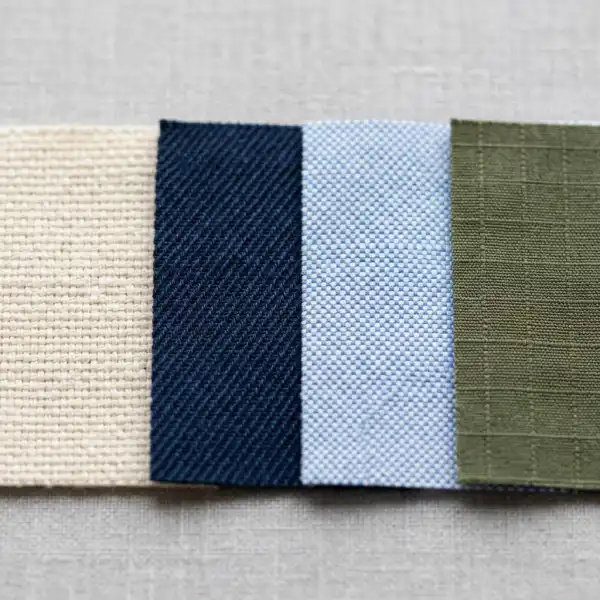 Perbandingan tekstur plain weave, twill, oxford, dan ripstop untuk bahan rompi