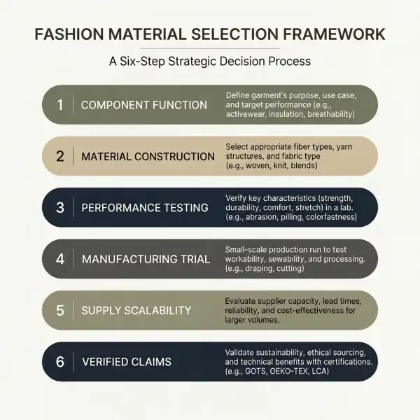 Decision framework for selecting leather and leather alternatives in fashion products