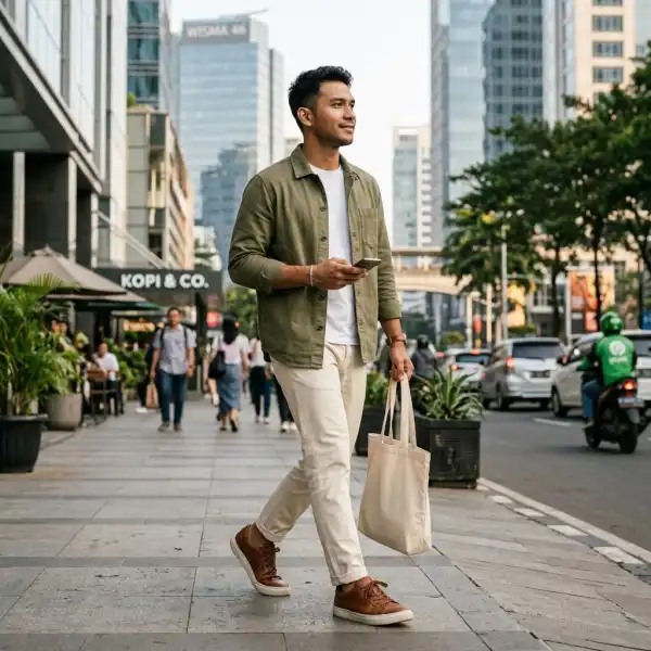 Inspirasi kombinasi warna outfit pria untuk kulit sawo matang