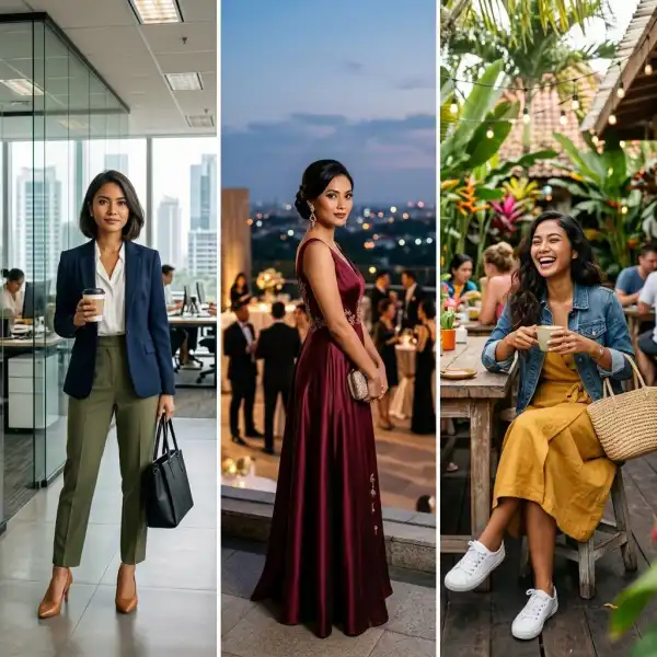 Inspirasi warna outfit untuk kantor, acara formal, dan aktivitas santai
