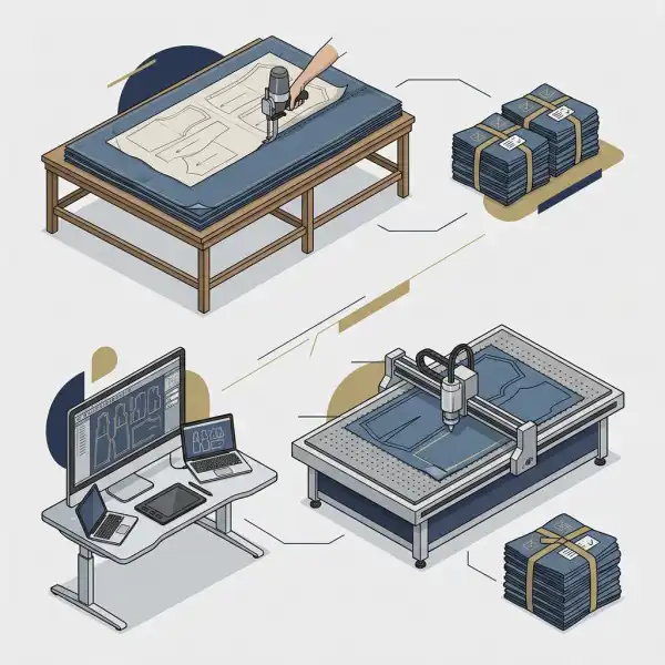 Workflow differences between manual and automated garment cutting