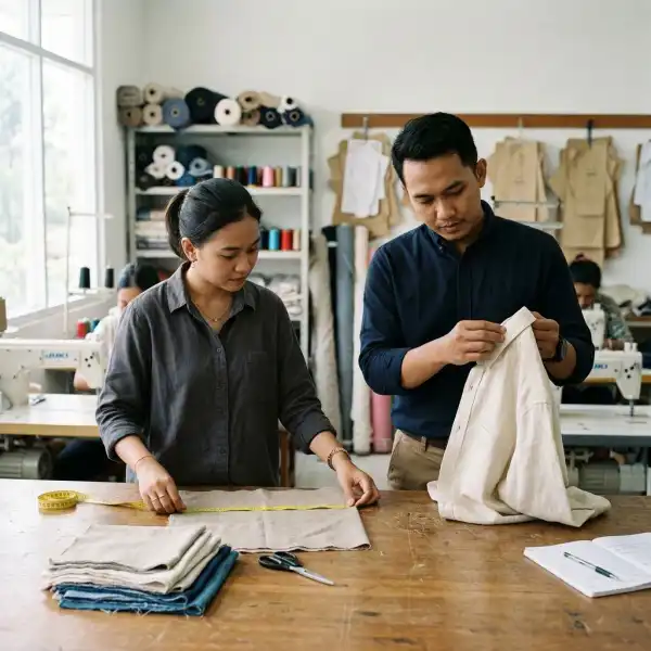 Pengujian sampel kain sebelum digunakan untuk produksi pakaian UMKM fashion
