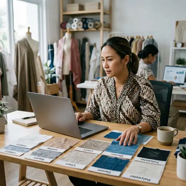 UMKM fashion melakukan riset preferensi konsumen terhadap material pakaian