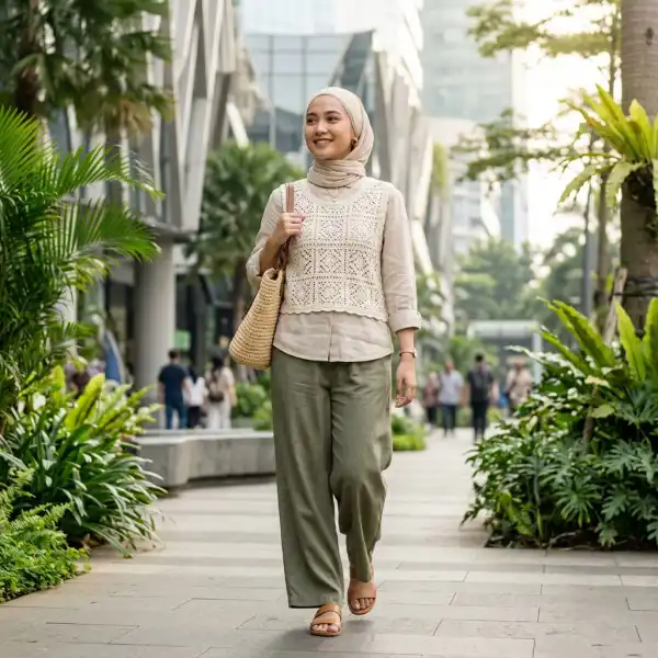 Crochet ringan sebagai layering untuk modest wear di Indonesia Crochet ringan sebagai layering untuk modest wear di Indonesia