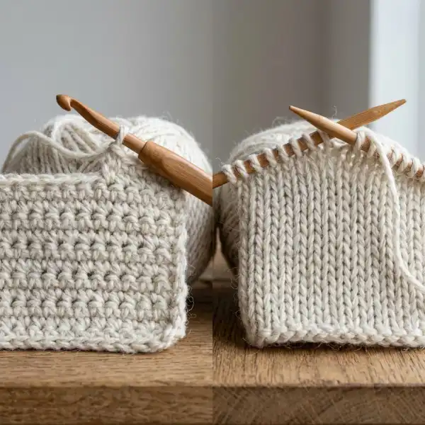 Perbandingan struktur crochet dan knitting dengan teknik konstruksi yang berbeda Perbandingan struktur crochet dan knitting dengan teknik konstruksi yang berbeda