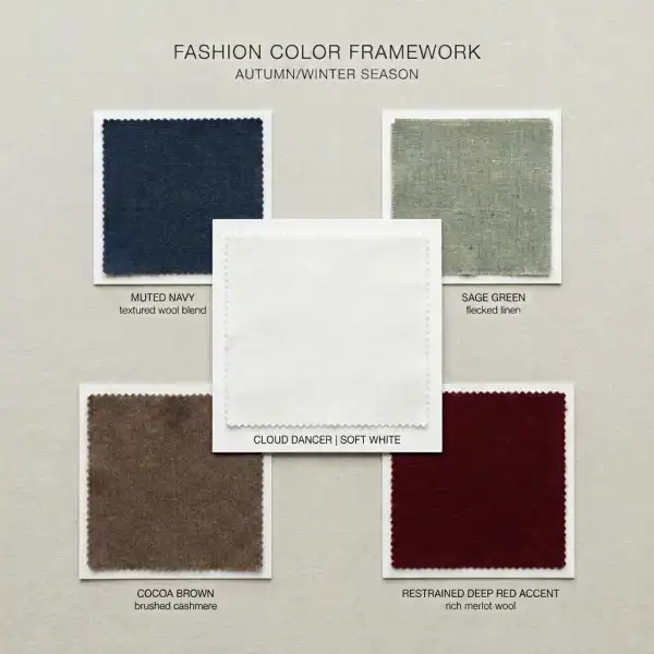 Framework color palette Cloud Dancer untuk pengembangan koleksi fashion
