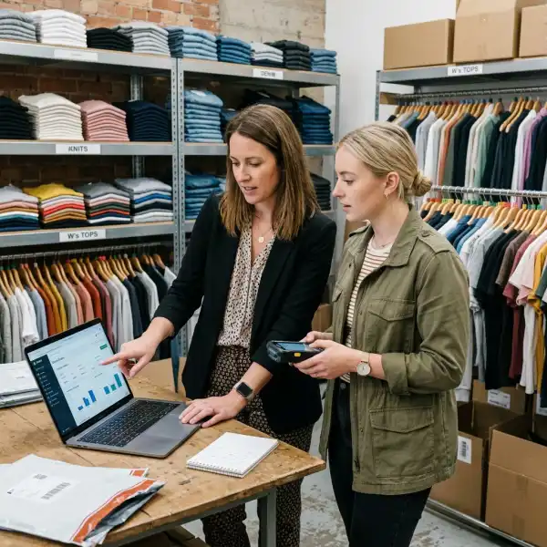 Fashion retail store and ecommerce teams coordinating inventory and customer orders
