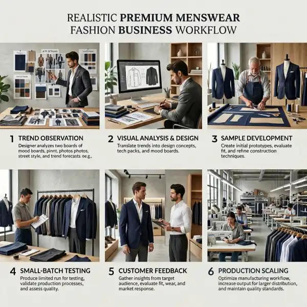 Proses validasi tren fashion dari observasi hingga produksi koleksi menswear
