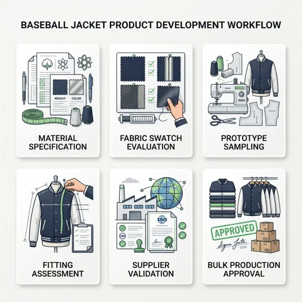 Pengembangan spesifikasi material untuk produksi jaket baseball Pengembangan spesifikasi material untuk produksi jaket baseball