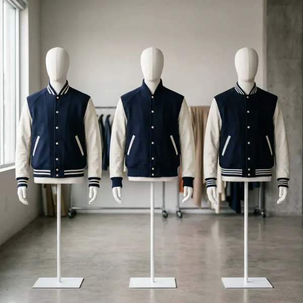 Variasi proporsi rib pada kerah dan hem jaket baseball