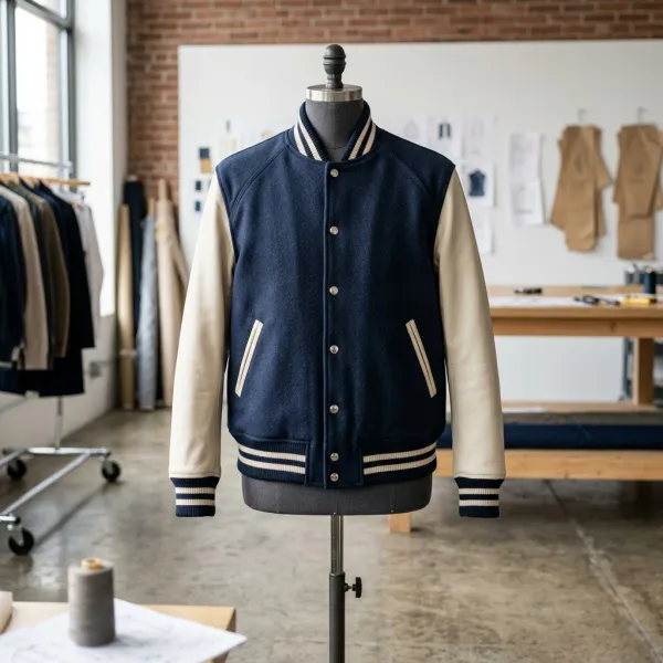 Struktur bahan jaket baseball yang memengaruhi bentuk dan siluet pakaian Struktur bahan jaket baseball yang memengaruhi bentuk dan siluet pakaian