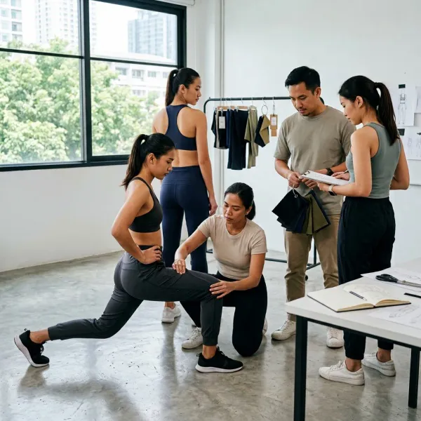 Tim fashion mengembangkan celana training berdasarkan kebutuhan fungsi dan kenyamanan pengguna