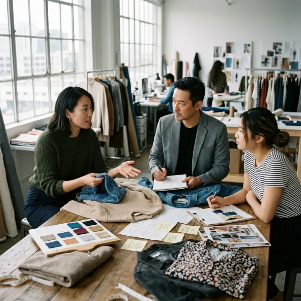 Tim produk mengevaluasi sinyal tren sebelum memutuskan pengembangan produk fashion