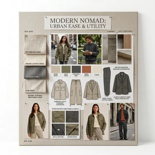 Moodboard trend direction fashion yang menerjemahkan insight menjadi arah desain Moodboard trend direction fashion yang menerjemahkan insight menjadi arah desain