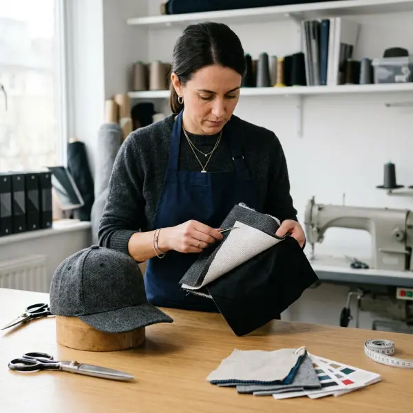 Interfacing sebagai penguat pada konstruksi topi untuk mempertahankan bentuk