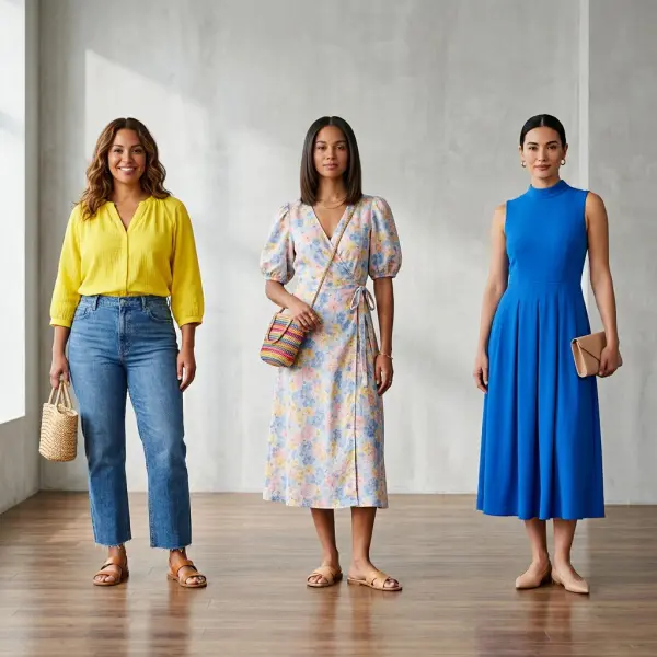Inspirasi outfit warna-warni untuk weekend liburan dan acara semi-formal