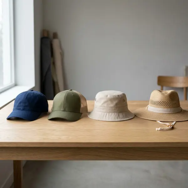 Perbandingan sistem ventilasi pada baseball cap, trucker cap, bucket hat dan sun hat