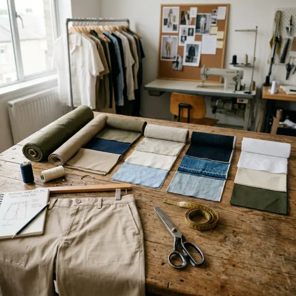 Pilihan bahan katun dan linen untuk pengembangan Bermuda short