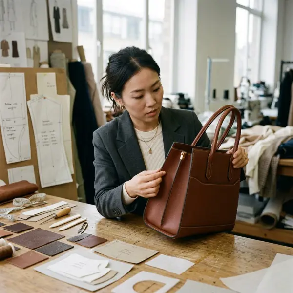 Pengembangan structured handbag dengan material kulit dan reinforcement