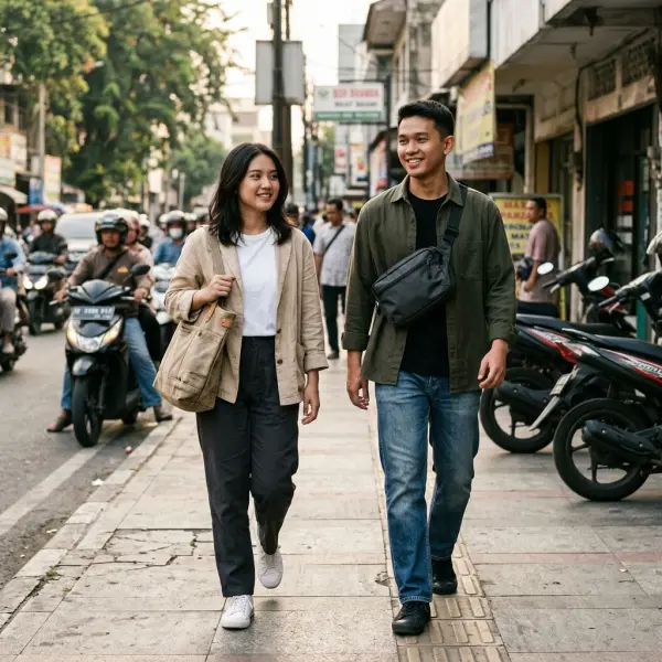 Styling tas casual dengan material berbeda untuk outfit sehari-hari
