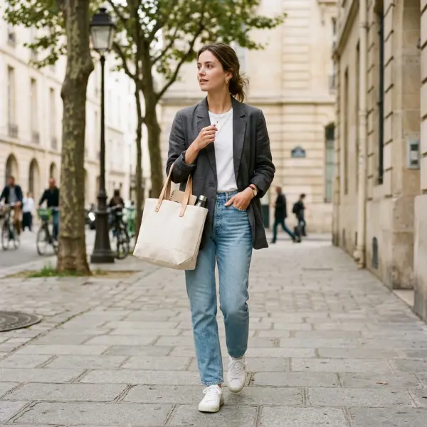 Tote bag berbahan kanvas dengan gaya casual untuk penggunaan sehari-hari