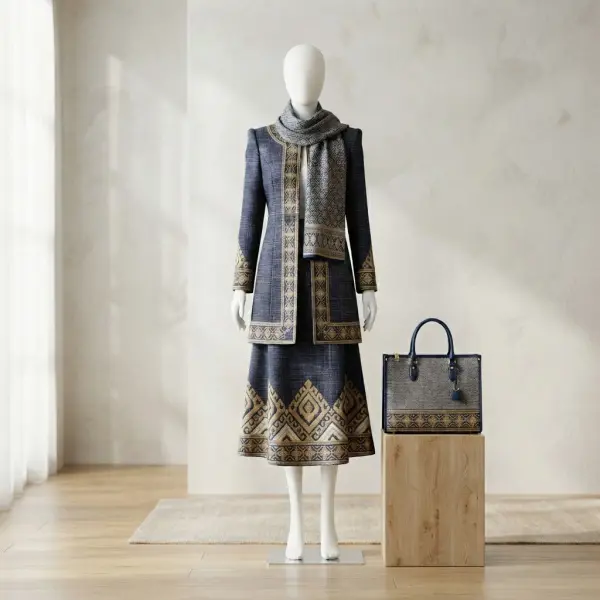 Penerapan motif tumpal pada pakaian dan aksesori fashion kontemporer Penerapan motif tumpal pada pakaian dan aksesori fashion kontemporer