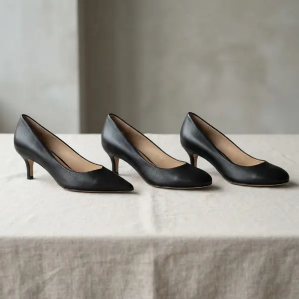 Perbandingan pointed toe almond toe dan round toe pada kitten heels Perbandingan pointed toe almond toe dan round toe pada kitten heels