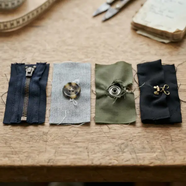 Common construction defects in zippers, buttons, snaps, and hook closures