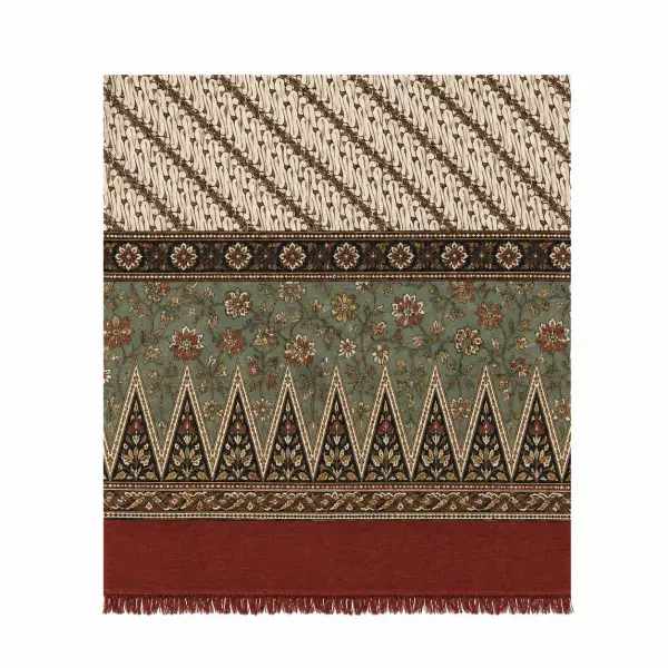Struktur kepala badan dan papan pada kain batik dengan motif tumpal