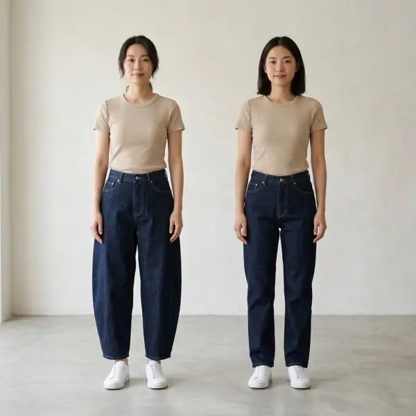 Perbedaan siluet barrel pants dan straight-leg pants