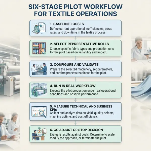 Pilot workflow for evaluating automated fabric inspection before adoption