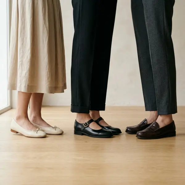 Pilihan ballet flats Mary Jane dan loafers untuk memadukan coquette style