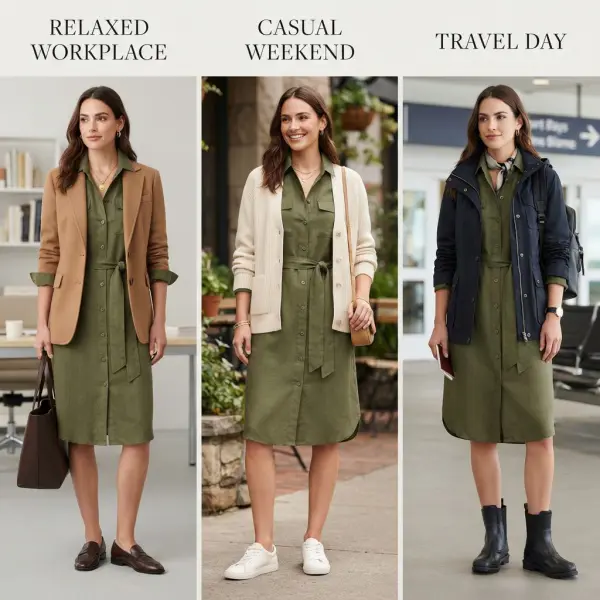 One versatile garment styled for work, weekend, and travel