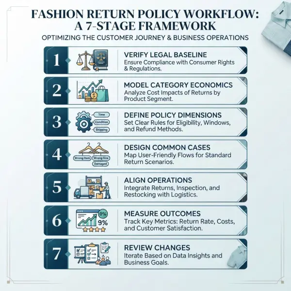 Seven-step framework for designing a balanced fashion return policy Seven-step framework for designing a balanced fashion return policy