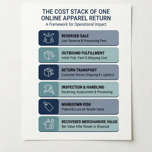 Framework showing the cost components of an online fashion return