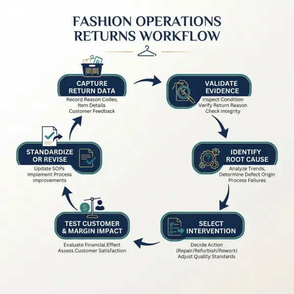 Continuous improvement cycle for diagnosing and reducing avoidable apparel returns Continuous improvement cycle for diagnosing and reducing avoidable apparel returns