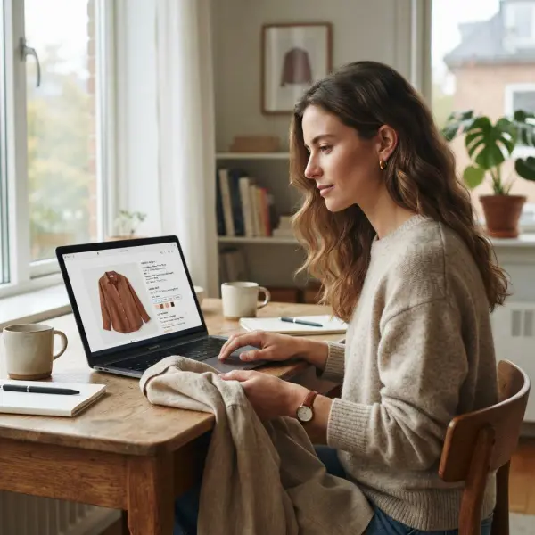 Online apparel shopper using detailed fit and fabric information to choose clothing confidently Online apparel shopper using detailed fit and fabric information to choose clothing confidently