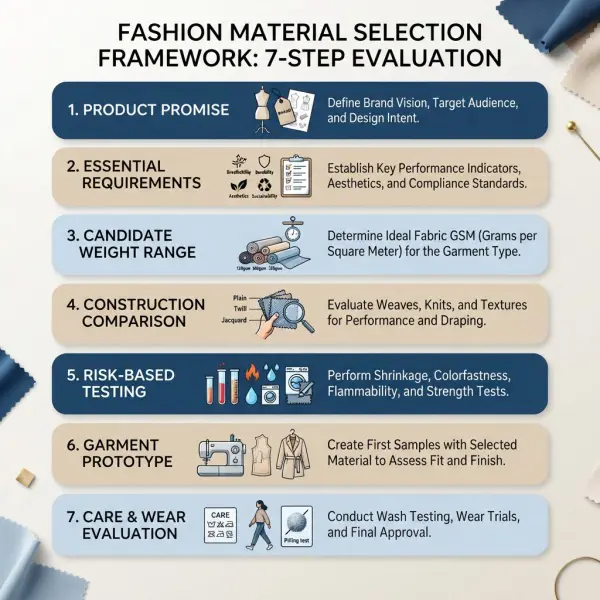 Seven-step framework for selecting lightweight or heavyweight fabric