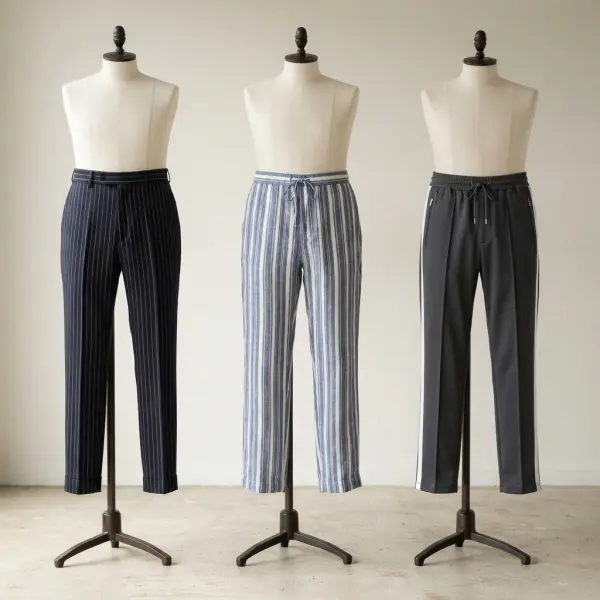 Reinterpretasi striped pants dari tailoring klasik menjadi gaya fashion kontemporer