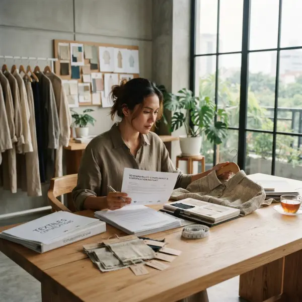Tim fashion brand meninjau klaim keberlanjutan dan dokumen sertifikasi produk tekstil
